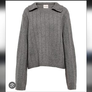 Khaite Mateo Cashmere Sweater Grey Ribbed Women's S